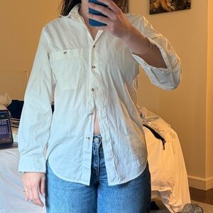 Vintage LL BEAN White Button-Up Shirt